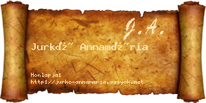 Jurkó Annamária névjegykártya